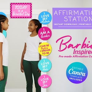 Bright Colors Positive Affirmation Station PRINTABLE + Editable Canva Template | Affirmations for Kids |  Instant Download PDF PNG