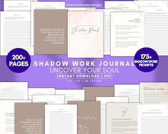 Diario digital Shadow Work / Más de 175 sugerencias para la ansiedad, la salud mental y la sanación del niño interior / Diario digital imprimible en PDF (tamaño A4, A5 y carta de EE. UU.)