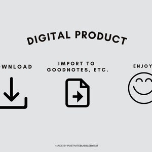 Puede incluir: Instrucciones de descarga de producto digital. Descarga el archivo, imp&oacute;rtalo a Goodnotes o aplicaciones similares, &iexcl;y disfruta!