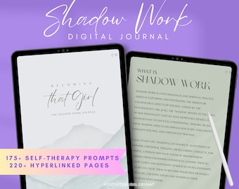 Shadow Work Digital Journal | Guided Self-Therapy Mental Health Prompts Inner Child Emotional Healing |  iPad Tablet Goodnotes Journal