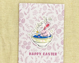Happy Easter Card, sticker Easter Egg Card, Easter Card US, For Boy, For Girl, Easter Gift, sticker Card, personalized gift