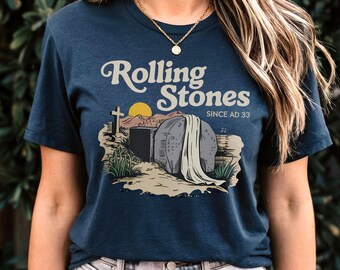 Retro Rolling Stones T-Shirt, Vintage Christian Easter Shirts, Easter Jesus Sweatshirt, Jesus Christian Gifts, Trendy Easter Apparel