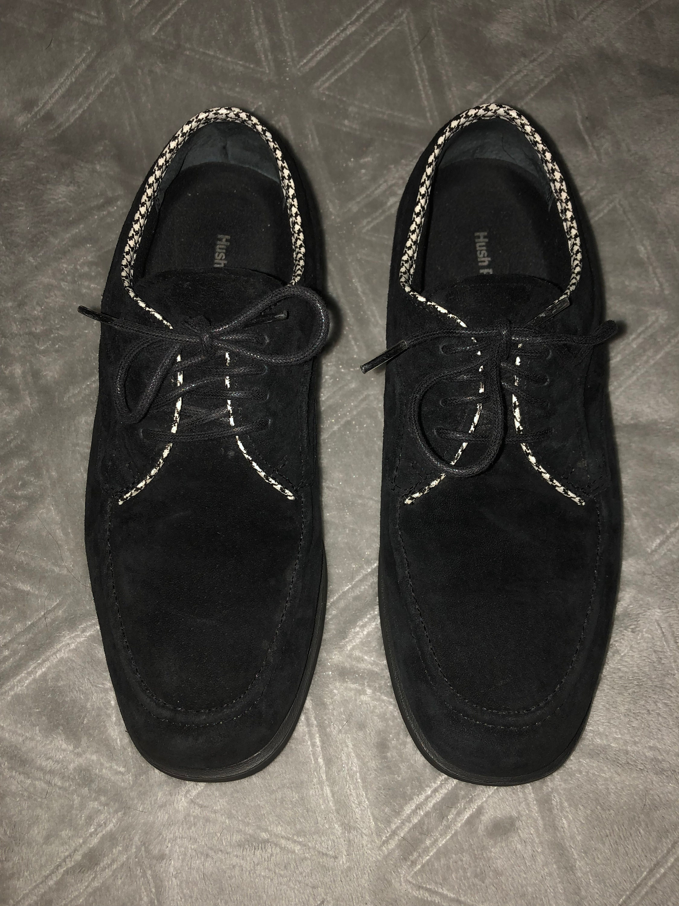 Black suede hush puppies shoes cheap
