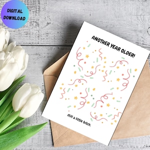 Tarjeta de cumpleaños divertida / amigo, hermana, hermano / descarga en línea imprimible / saludo de cumpleaños, regalo / tarjeta divertida para hermano