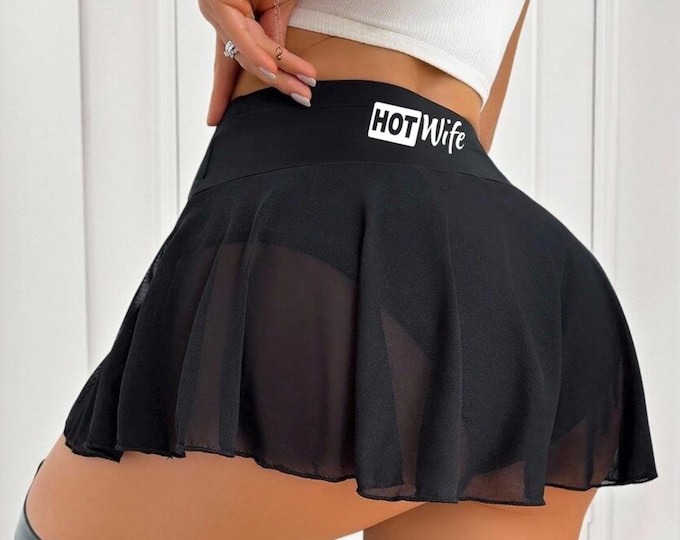 QOS Queen of Spades HotWife Mini Skirt with Built-In Shorts | Custom Back Design | Sexy Mini Skirt | Clearance Sale