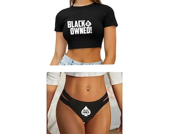 Sexy Black Owned Crop Top and Matching Panty Set!