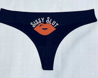 Sissy Slut Stretch Thong Panty - Size Queen (Back)