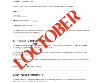 LOCKTOBER CHASTITY CONTRACT