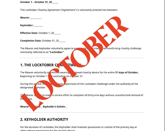 LOCKTOBER CHASTITY CONTRACT