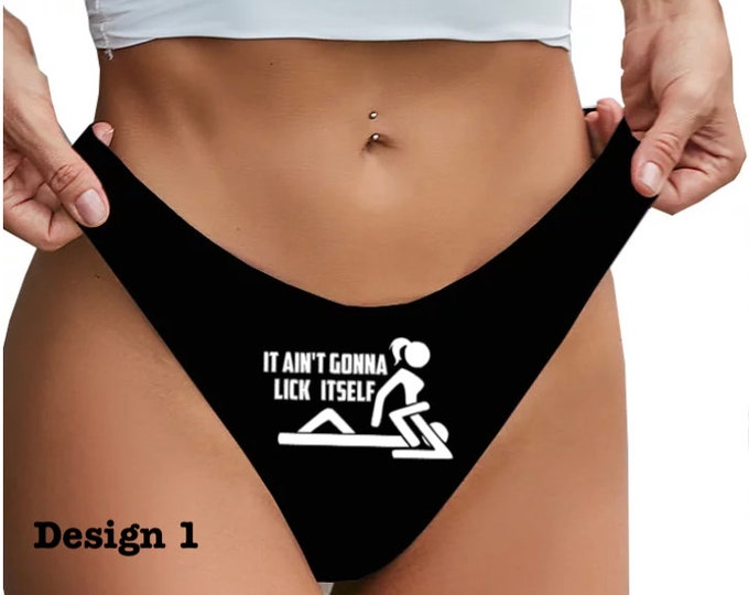 Sexy, "It Ain't Gonna Lick Itself", "Creampie Clean-Up Crew", and "Cuckold Clean-Up Crew" Stretch Thong