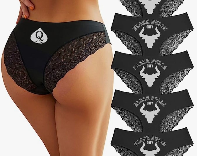 Black Bulls Only! Sexy "QOS" Cheeky Lace Back Bikini