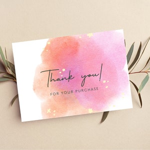 Thank You Card, Digital Thank You Card, Watercolor Thank Your Card