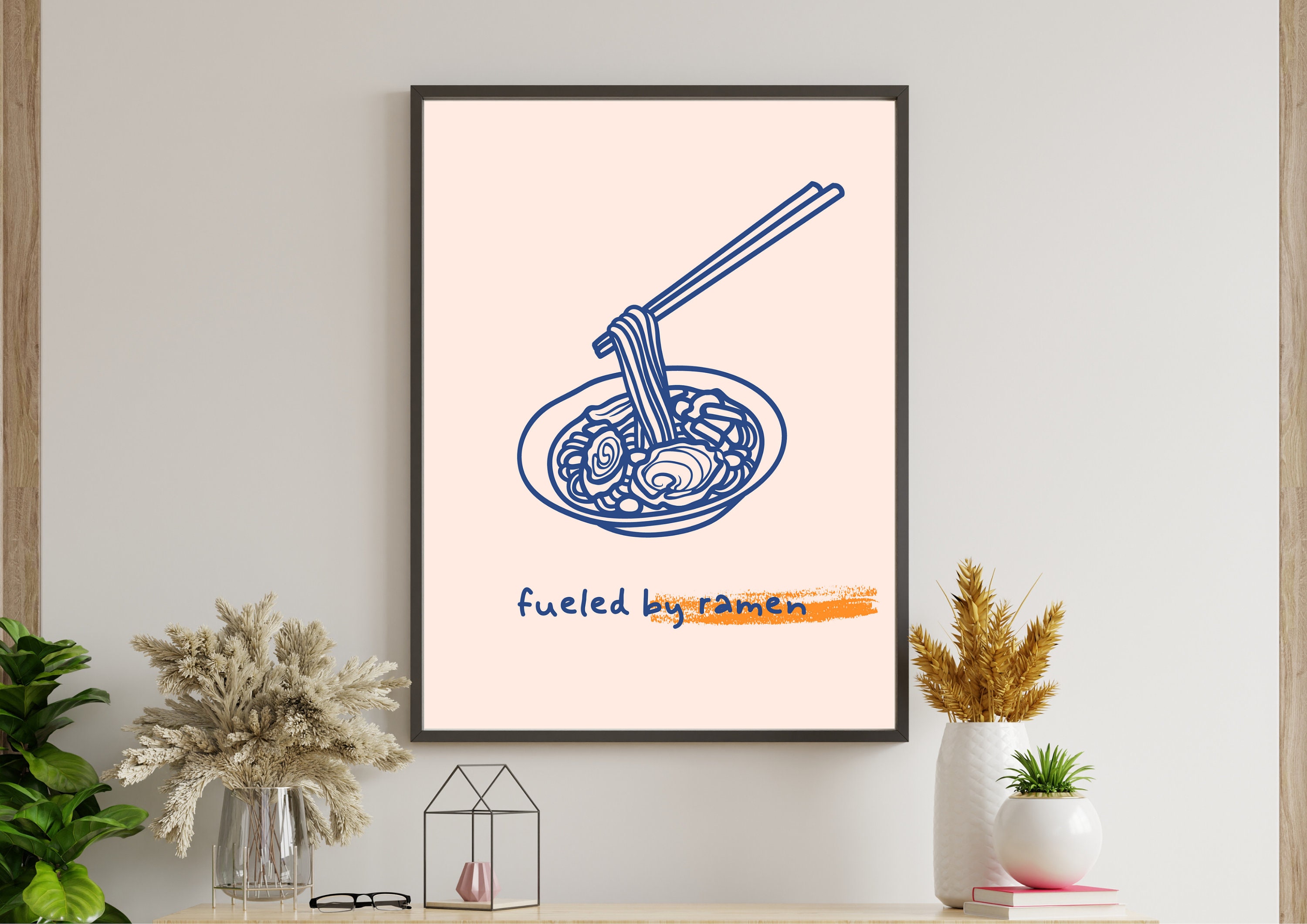Japanese Ramen Wall Art, Kithcen Decor Prints, Retro Kawaii Wall Art