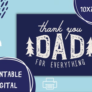 Happy Father&#39;s Day Printable Card / Instant Download PDF / Father&#39;s Day Card Template