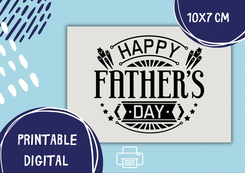 Happy Father's Day Printable Card / Instant Download PDF / Father's Day Card Template - Etsy