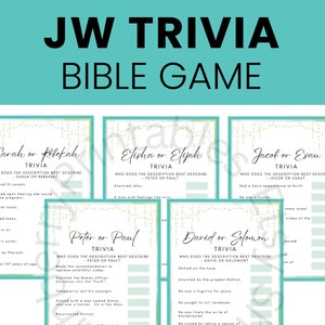JW Family Worship Games, jw Bible Character&#39;s Trivia, Printable Games for JW, Bible Games JW, Games for Family Worship, Bible Questions