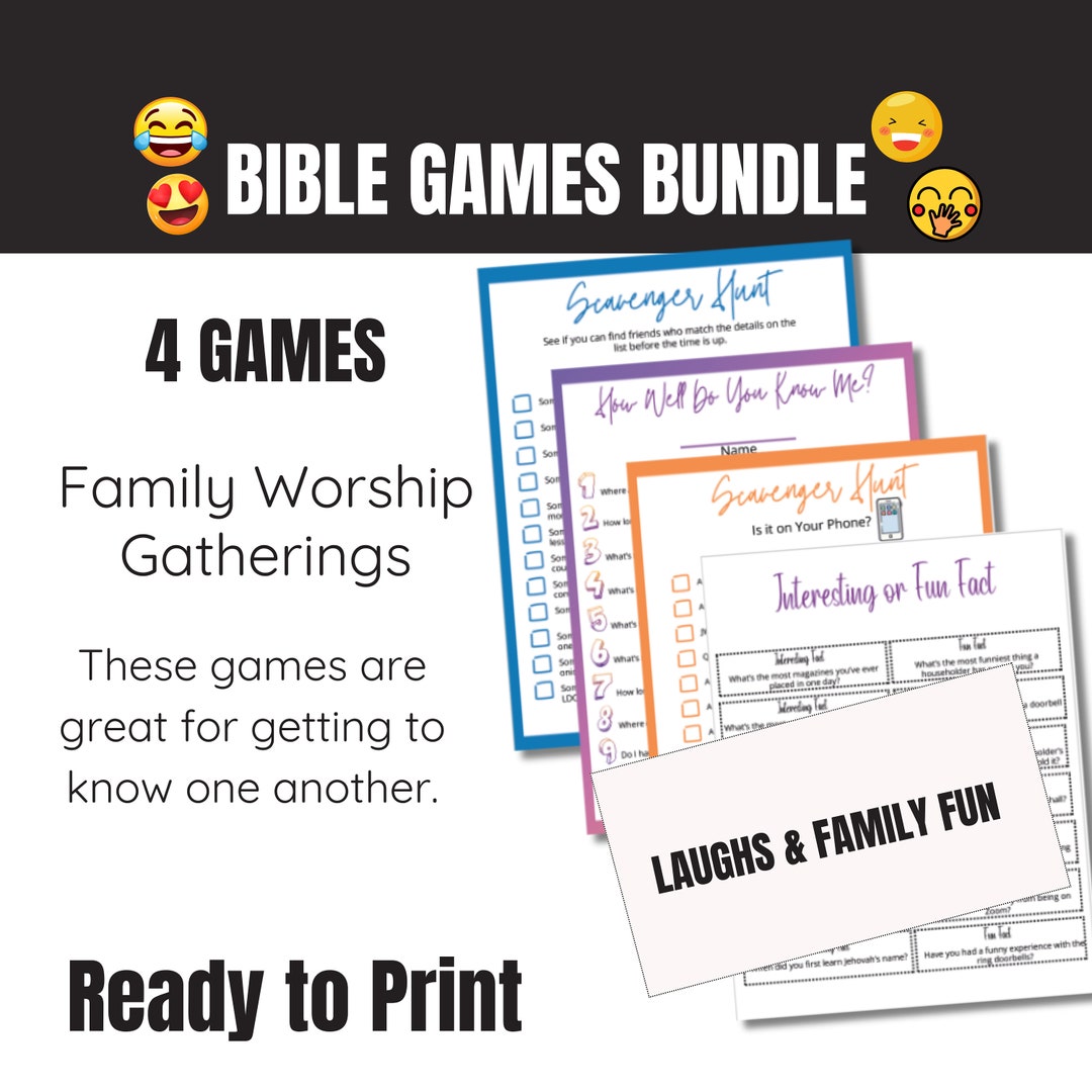2 JW Family Worship Games, Printable Games for JW, Bible Games JW