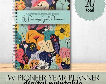 JW Pioneer New Service Year Planner JW, Goals Calendar, Week Monthly Schedule Overview, Full-Time Service, Field Ministry Tracker Printable