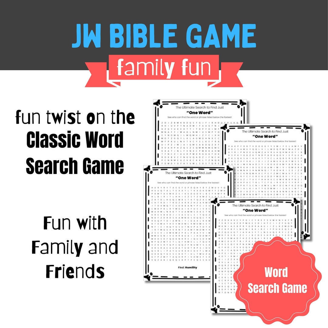 JW Family Worship Games, Printable Games for JW, Bible Games JW, Games