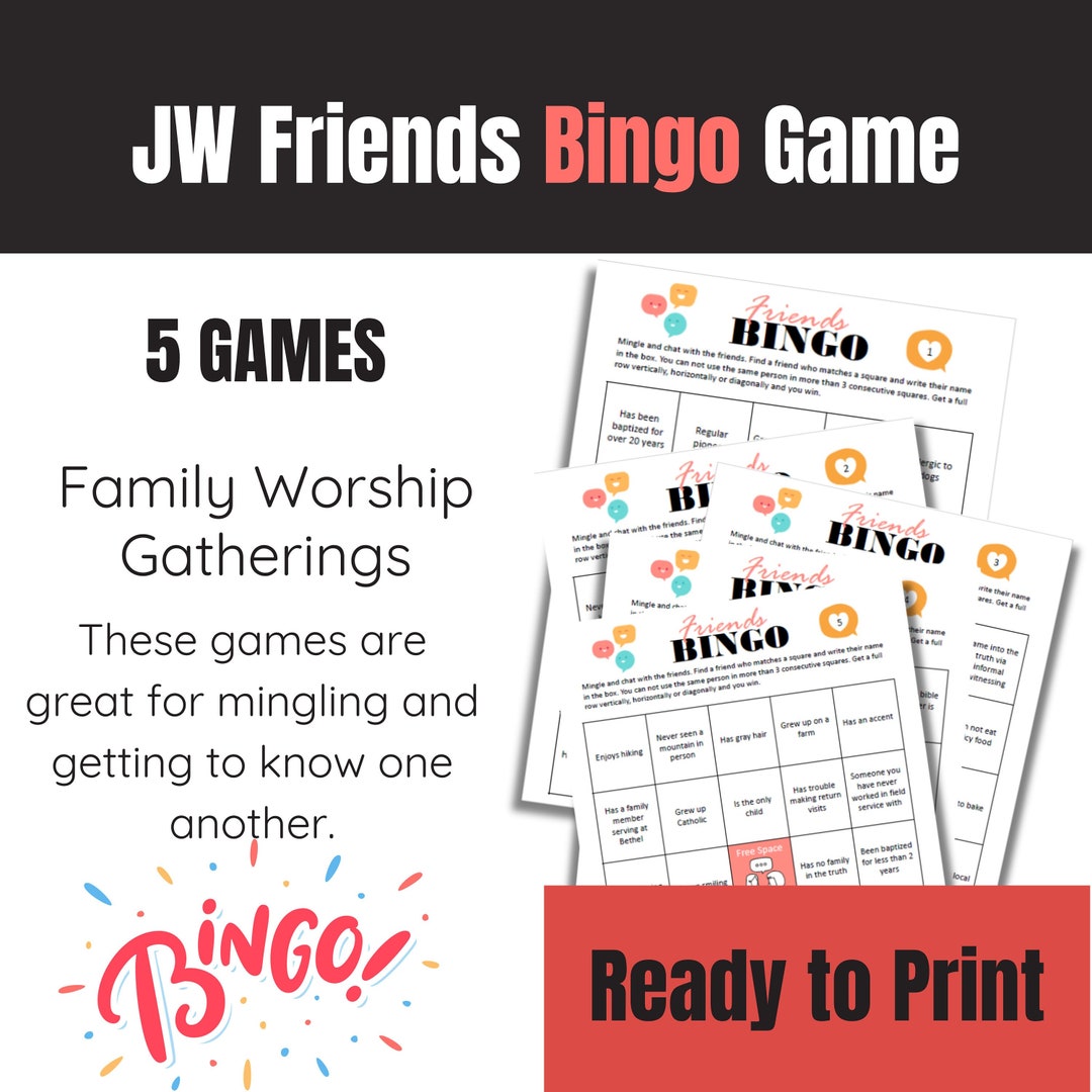 JW Family Worship Games, Printable Games for JW, Bible Games JW, Games