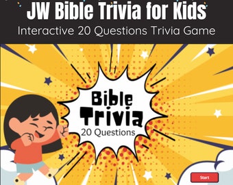 JW Bible Trivia para niños, Juegos de adoración familiar, Juegos imprimibles para JW, Juegos bíblicos JW, Juegos para la adoración familiar, Trivia bíblica jw