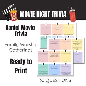 JW Family Worship Games, Daniel Movie Trivia, Printable Games for JW, Bible Games JW, Games for Family Worship, Ready to Print, Bible Trivia