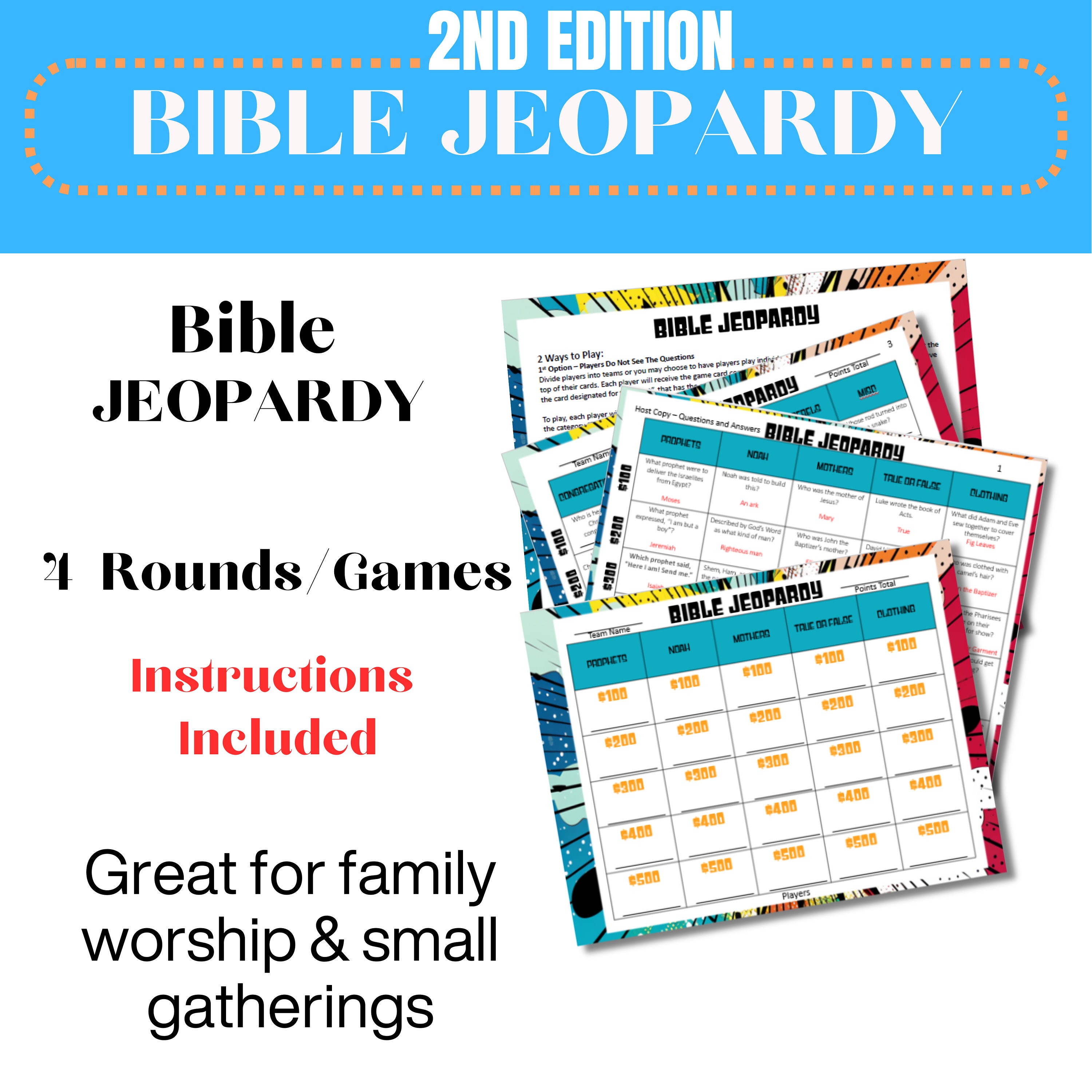 JW Family Worship Games, Bible Jeopardy Jw, Printable Games for JW ...