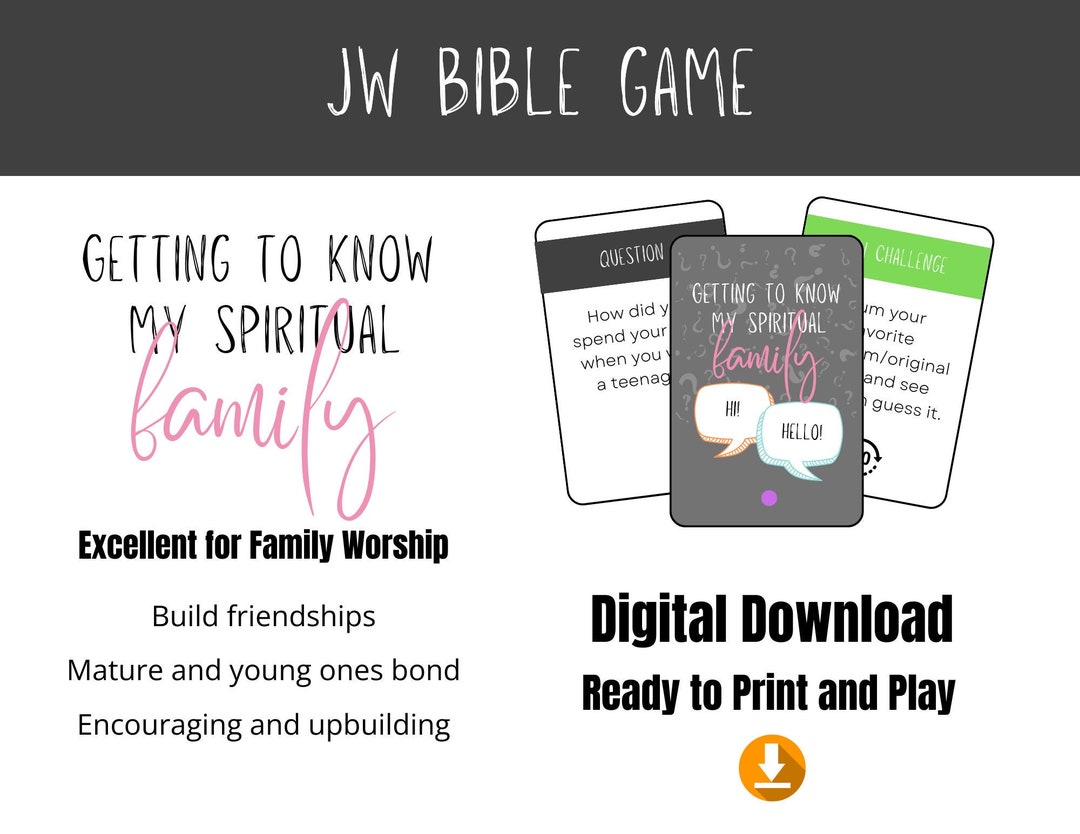 JW Family Worship Games, Printable Games for JW, Bible Games JW, Games