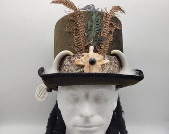 Voodoo Top Hat With Dreadlocks | Shaman Witch Doctor Ritual