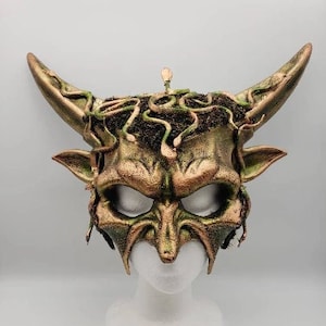Woodland Demon Mask | Fairy Fae Midsummer Night Bacchus Fantasy Cosplay Masquerade Mardi Gras
