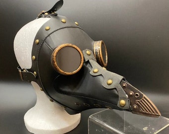Steampunk Plague Doctor Mask | Black With Copper Accents | Medieval Renaissance Gothic Horror Fantasy Post-Apocalyptic
