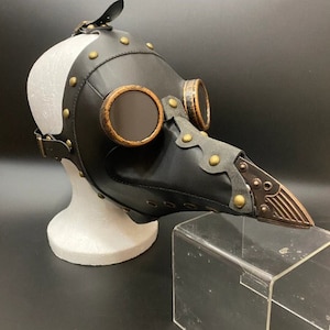 Steampunk Plague Doctor Mask | Black With Copper Accents | Medieval Renaissance Gothic Horror Fantasy Post-Apocalyptic