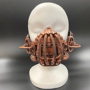 Copper Gas Mask | Steampunk Tubes Gears Respirator Cosplay