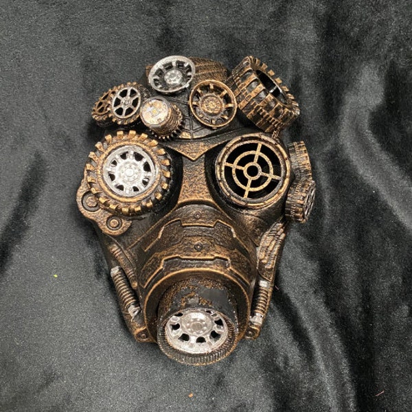 Full-Face Steampunk Respirator Mask | Gears Gas | Post Apocalyptic Futuristic Diesel Punk Cosplay