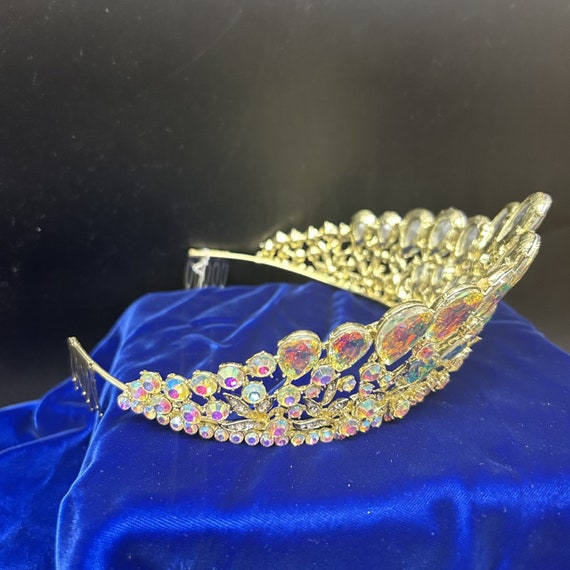 Silver Crystal Teardrop Rhinestone Tiara - Prom, Homecoming, Bridal Crystal Teardrop Tiara | David main image 2