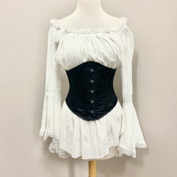 Black Satin Waist Cincher Corset Belt Trainer Victorian Historical  Gothic Vampire Steampunk 1950s Vintage Retro Pinup Rockabilly