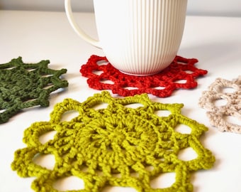 Crochet Coaster Pattern, Fall Table Decor PDF, Autumn Doily, Video Tutorial