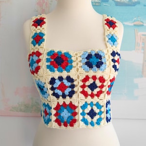 Crochet Granny Square Tank Top Pattern & Video | Boho Summer Wearable PDF Tutorial