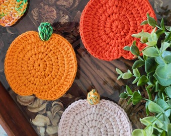 Crochet Pumpkin Coaster Pattern, Fall Decor PDF, Easy Video Tutorial, Thanksgiving Table Decor