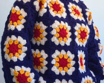 Granny Square Crochet Sweater Pattern PDF & VİDEO Handmade Floral Pullover