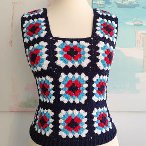 Granny Square Crochet Tank Top Pattern PDF with Video Tutorial Summer Cozy Style