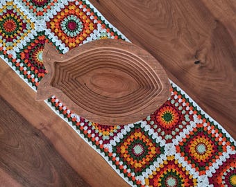 Crochet Table Runner Pattern, Granny Square, Fall Crochet Decor, Autumn Home Accent, Thanksgiving Gift