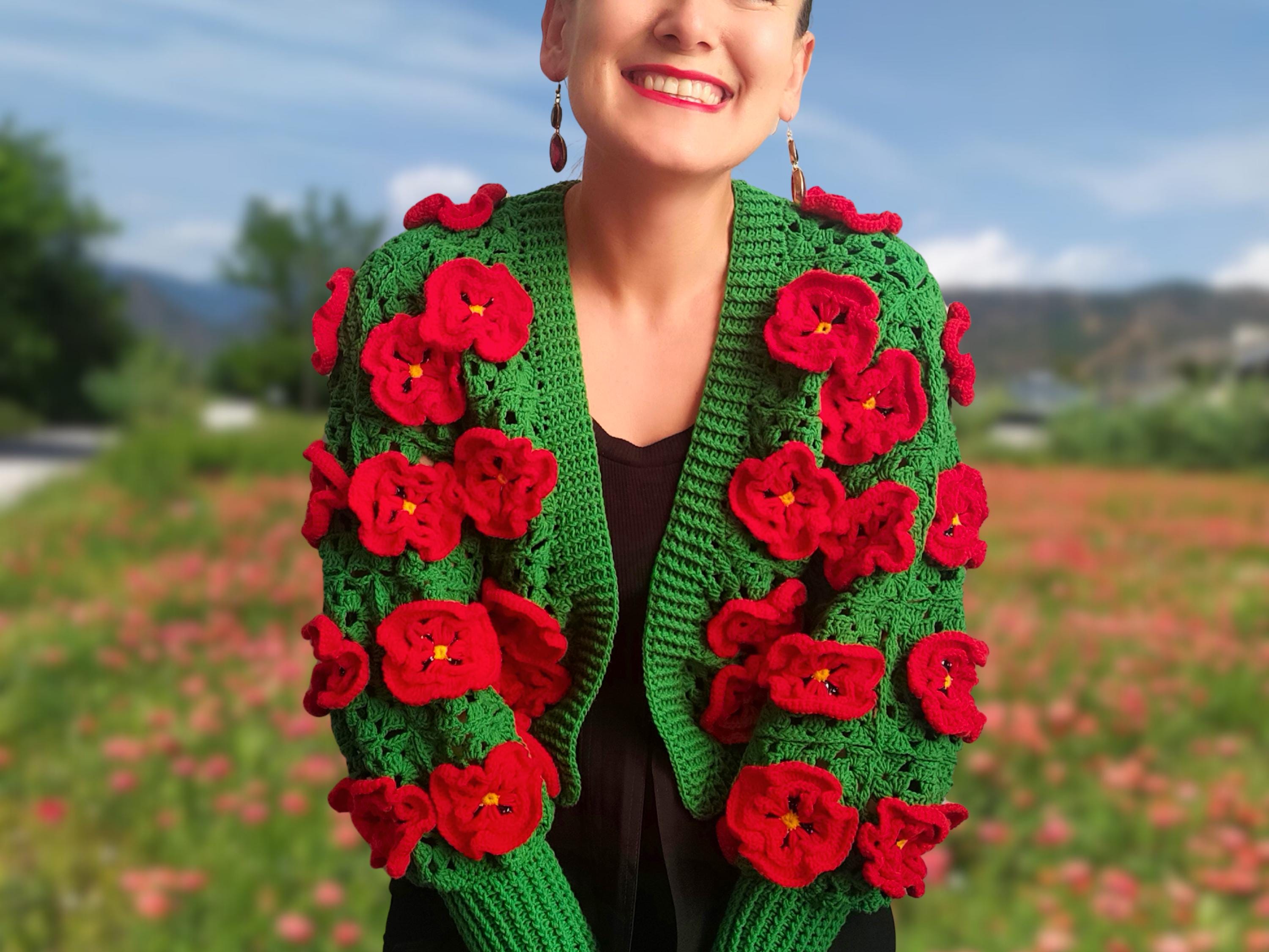 clane / 3d FLOWER LACE CARDIGAN