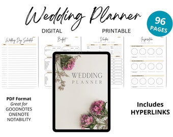 Digital Wedding Planner | Wedding Planning Guide | Printable Wedding Organizer | Bridal Planner PDF