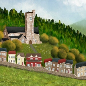 Christchurch, Aberbeeg, Abertillery, Gwent, Wales, Watercolour / Hybrid Painting Print image 5