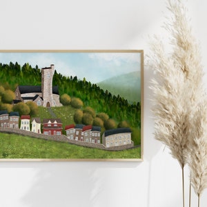 Christchurch, Aberbeeg, Abertillery, Gwent, Wales, Watercolour / Hybrid Painting Print image 2