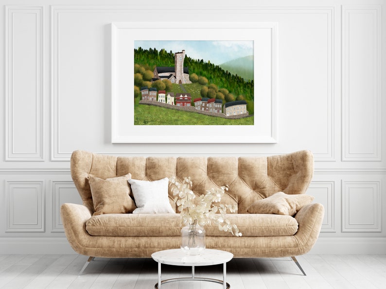 Christchurch, Aberbeeg, Abertillery, Gwent, Wales, Watercolour / Hybrid Painting Print image 3