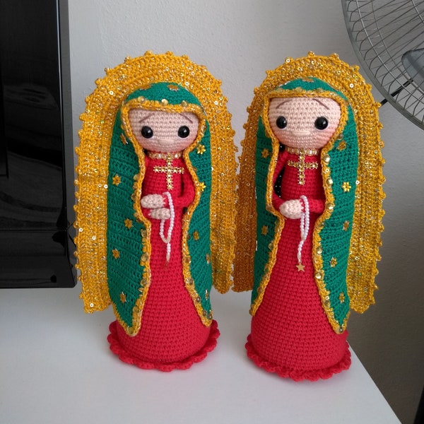 Our Lady Of Guadalupe, Blessed Virgin Mary Crochet, Virgin Mary Amigurumi Doll, Our Lady Of Grace Crochet, Handmade Virgin Mary Crochet Doll