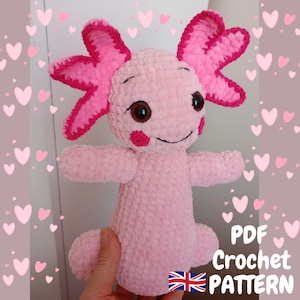 Velvet Axolotl Crochet Pattern, Axolotl Plush Crochet Pattern, Crochet Axolotl PDF Pattern, Crochet Cute Axolotl Pattern, Crochet Pattern