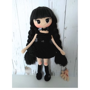 Amigurumi Wednesday Doll, Handmade Wednesday Doll, Crochet Wednesday Baby, Finished Wednesday Doll, Handmade Crochet Doll,  Handmade Toys